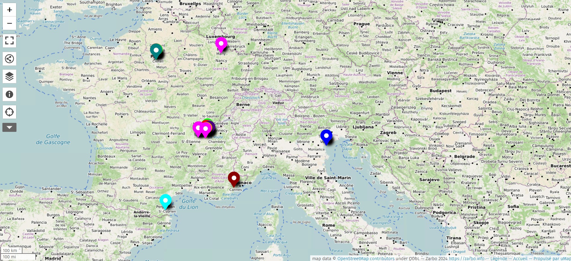 Carte interactive de tous les carreaux !